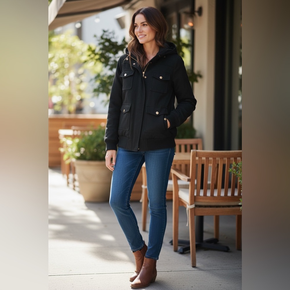 dELiA*s Black and Gold Military Field Jacket